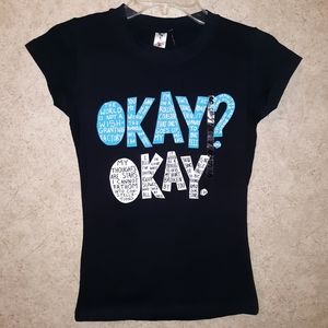 Cute junior (okay) on front black top..NWT